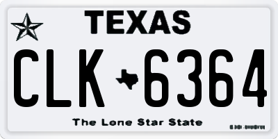 TX license plate CLK6364