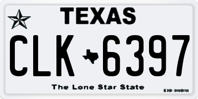 TX license plate CLK6397
