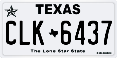 TX license plate CLK6437
