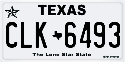 TX license plate CLK6493