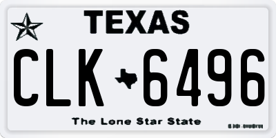 TX license plate CLK6496
