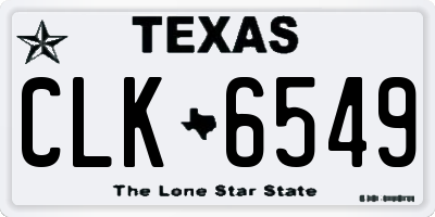TX license plate CLK6549