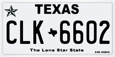 TX license plate CLK6602