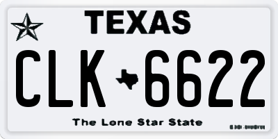 TX license plate CLK6622