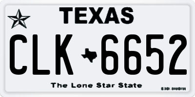 TX license plate CLK6652