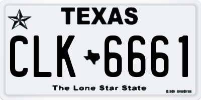 TX license plate CLK6661