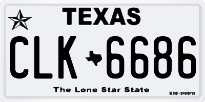 TX license plate CLK6686