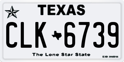 TX license plate CLK6739