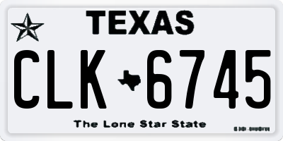 TX license plate CLK6745