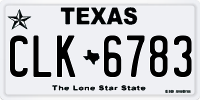 TX license plate CLK6783