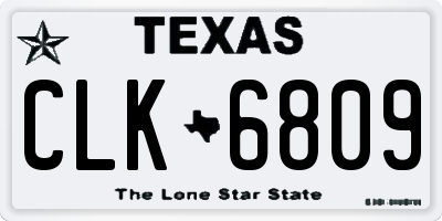 TX license plate CLK6809