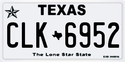 TX license plate CLK6952