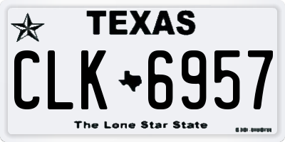TX license plate CLK6957