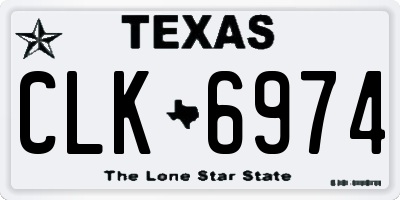 TX license plate CLK6974
