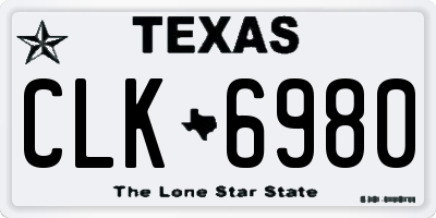 TX license plate CLK6980