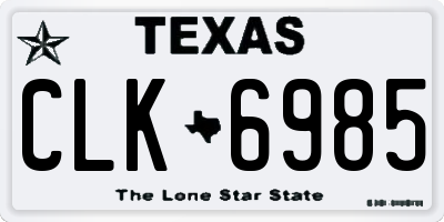 TX license plate CLK6985