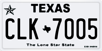 TX license plate CLK7005