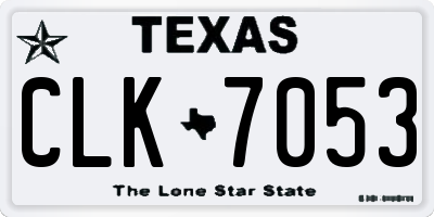TX license plate CLK7053