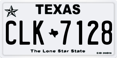 TX license plate CLK7128