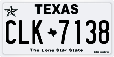 TX license plate CLK7138