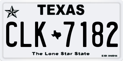 TX license plate CLK7182
