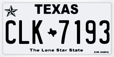 TX license plate CLK7193