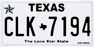 TX license plate CLK7194