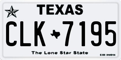 TX license plate CLK7195