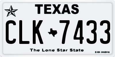 TX license plate CLK7433