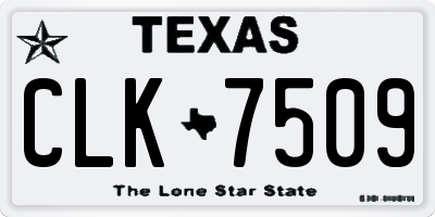 TX license plate CLK7509
