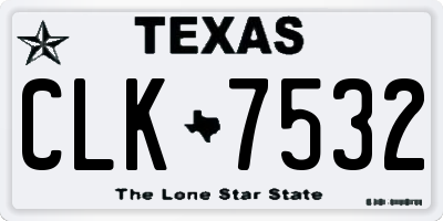 TX license plate CLK7532