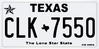 TX license plate CLK7550