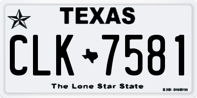 TX license plate CLK7581