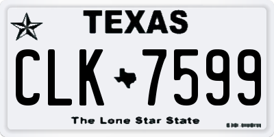 TX license plate CLK7599