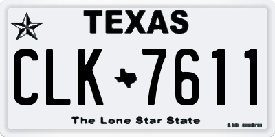 TX license plate CLK7611