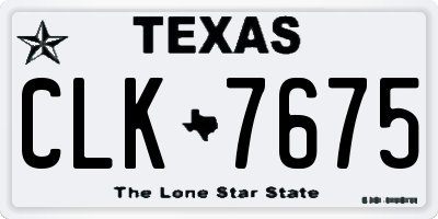 TX license plate CLK7675