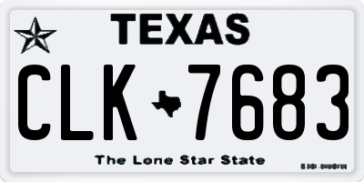 TX license plate CLK7683