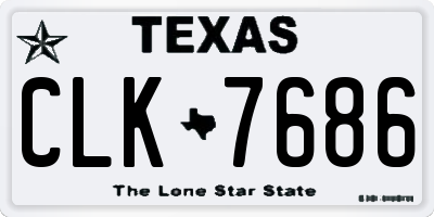 TX license plate CLK7686