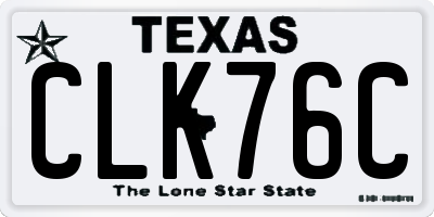 TX license plate CLK76C