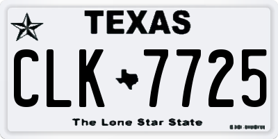 TX license plate CLK7725