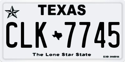 TX license plate CLK7745