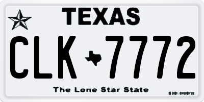 TX license plate CLK7772
