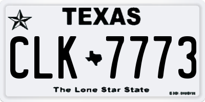TX license plate CLK7773