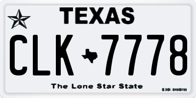 TX license plate CLK7778