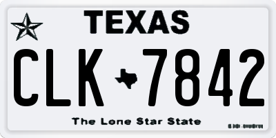 TX license plate CLK7842