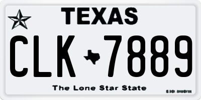 TX license plate CLK7889