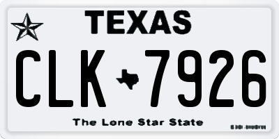 TX license plate CLK7926