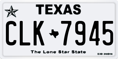 TX license plate CLK7945
