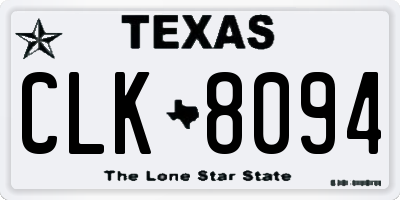 TX license plate CLK8094
