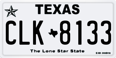 TX license plate CLK8133